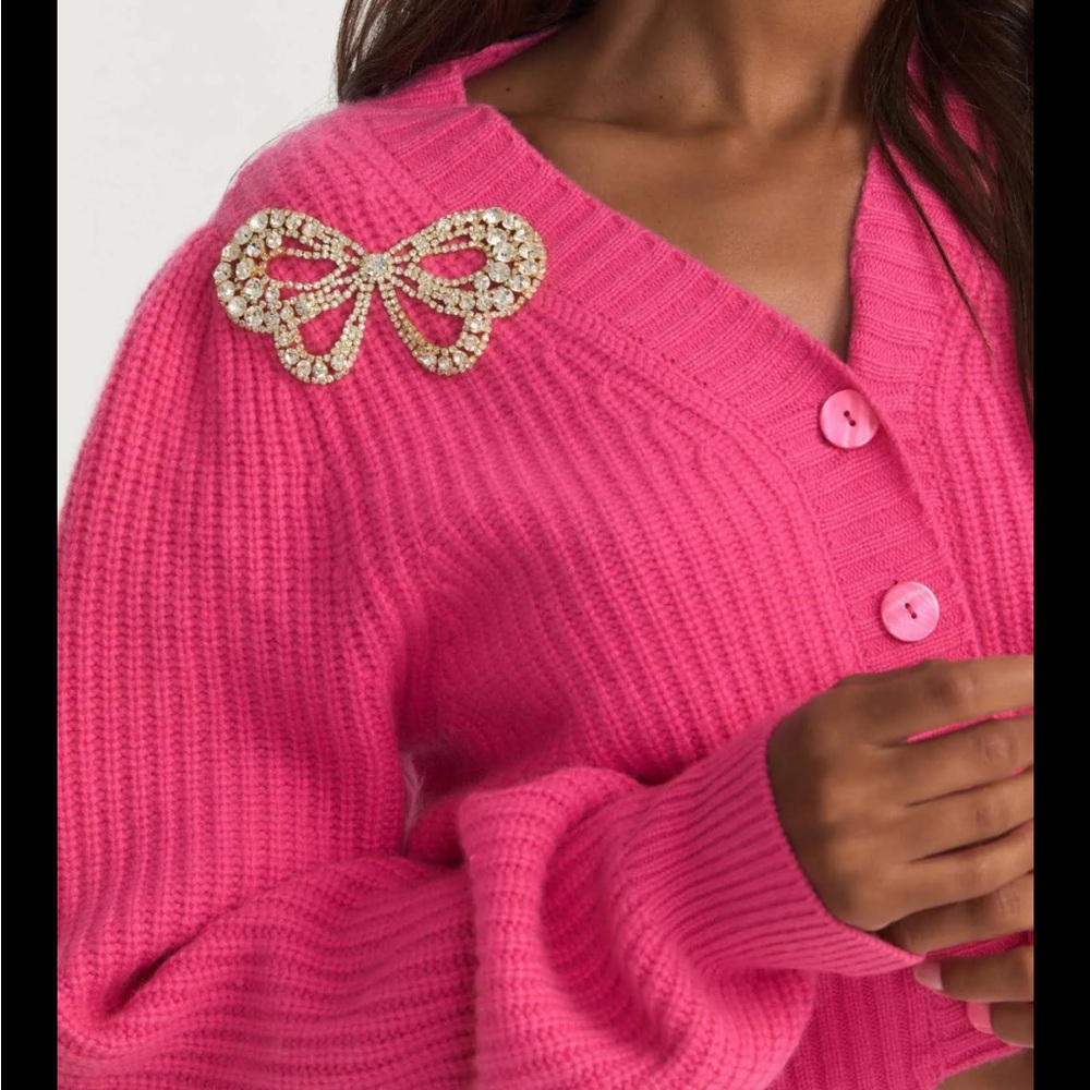 LoveShackFancy Pink Cardigan Sweater - Picture 3 of 10